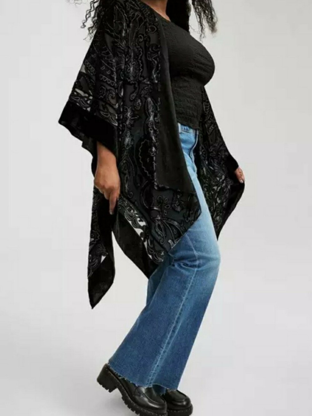Torrid Embellished Burnout Ruana - Picture 2 of 12
